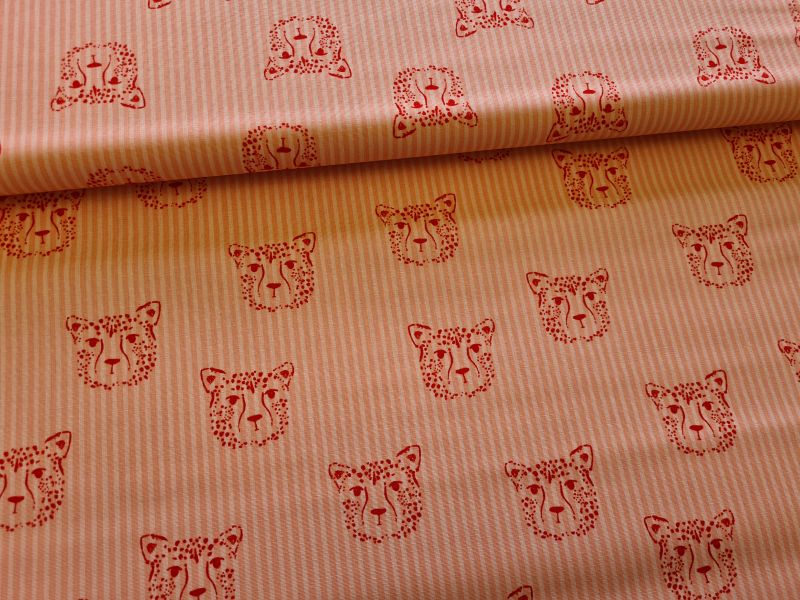 Baumwolle Leo und Streifen Rosa
