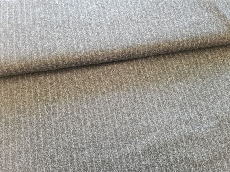 Mantelstoff Wollmischgewebe Dunkelgrau mit Streifen