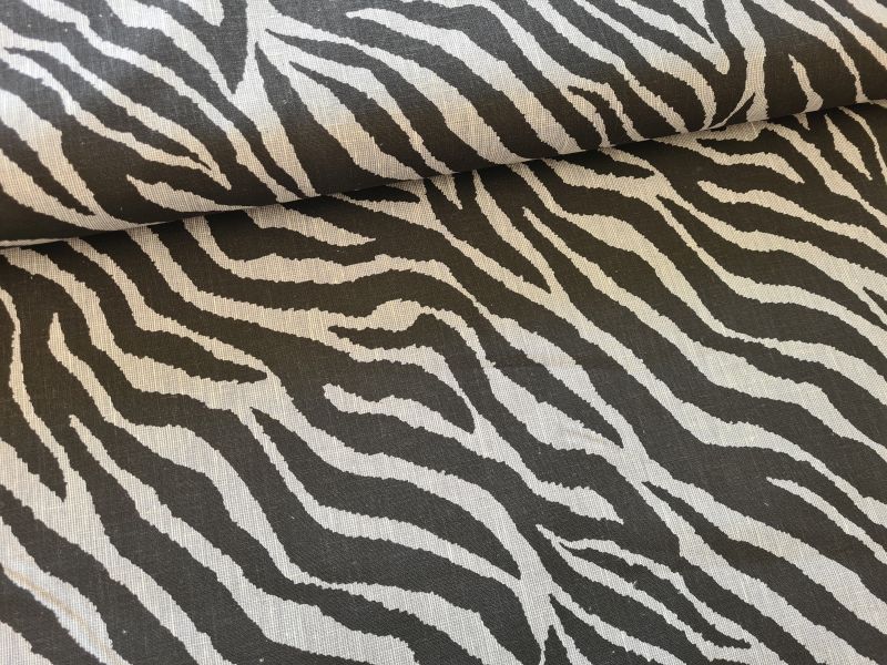 Leinen/Baumwolle Tiger Black