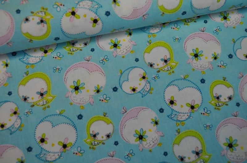 Camelot Fabrics Dream a little Dream Vogel Hellblau