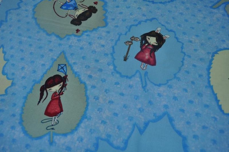 Usa Designerstoff Kichitina Doll blau