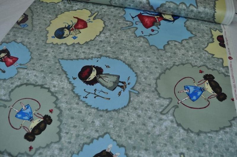 Usa Designerstoff Kichitina Doll grau