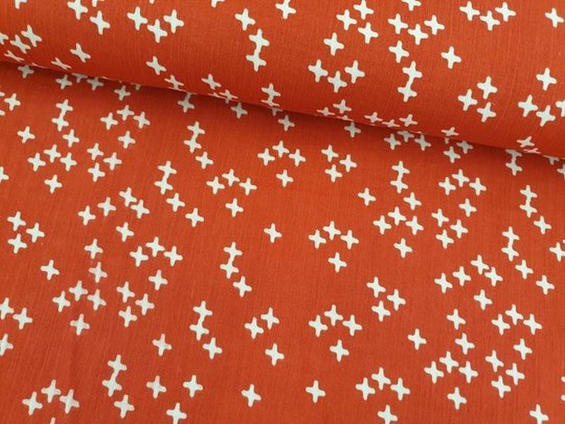 Blusenstoff Helene Kreuze rot