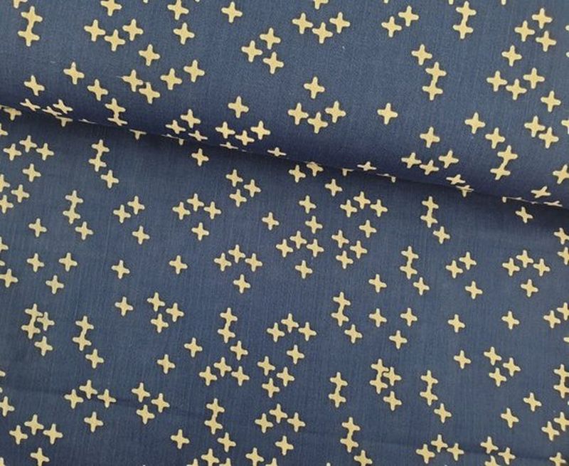 Blusenstoff Helene Kreuze blau