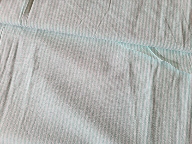 Baumwolle Streifen gewebt Mint