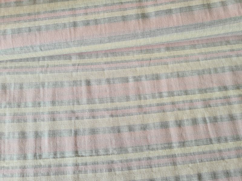 Baumwolle Blusen Streifen gewebt Creme/Rosa