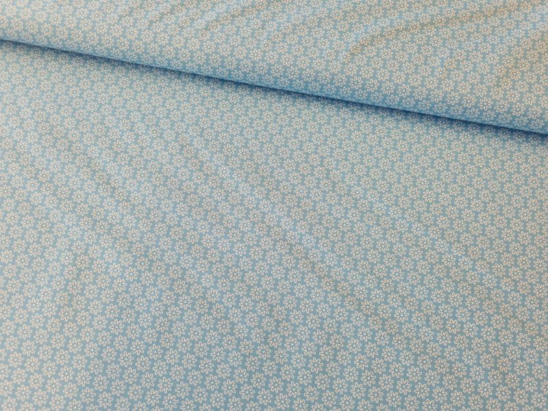 Baumwolle Daisy Blümchen Türkis