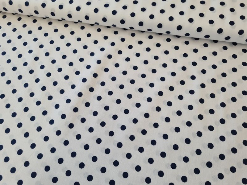 Baumwolle Big Dots by Poppy Weiß/Dunkelblau
