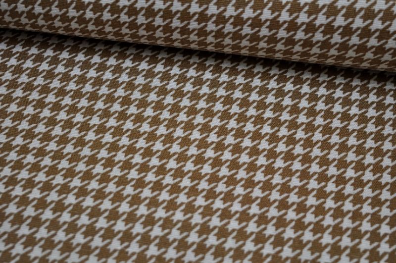Dekostoff Hahnentritt Braun