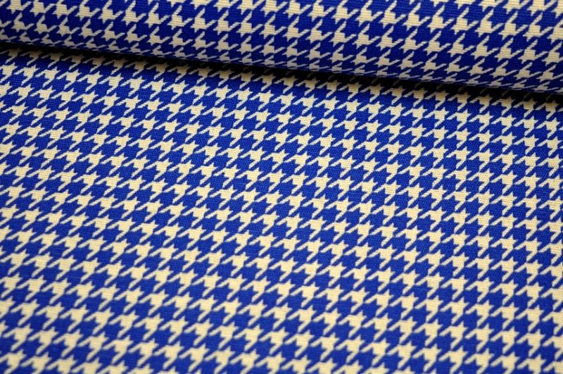 Dekostoff Hahnentritt Blau