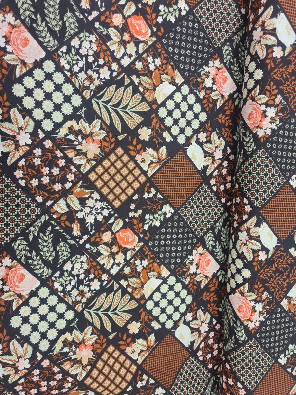 Baumwolle Mathildas Welt Patchwork Braun