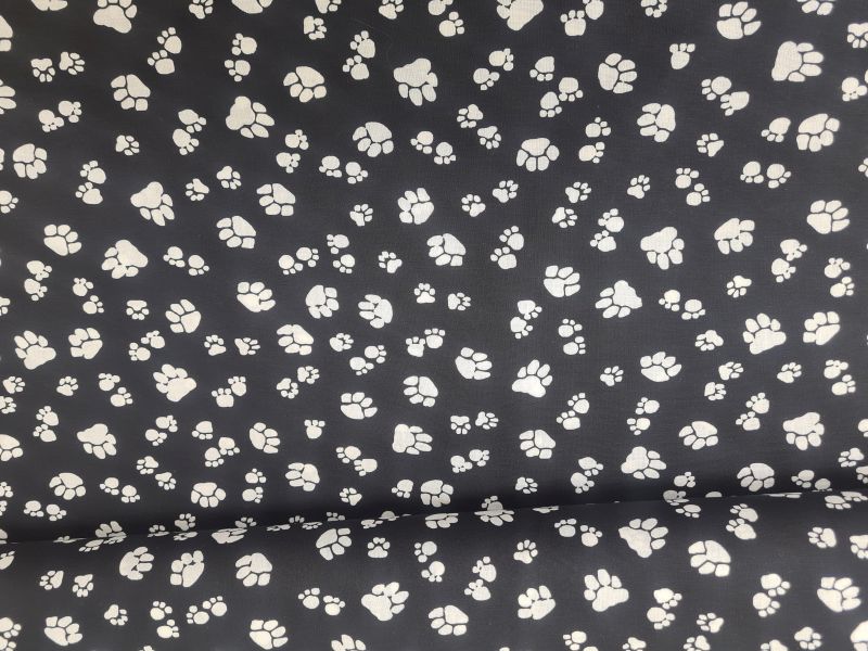 Baumwolle Pfoten/Tatzen schwarz/weiß