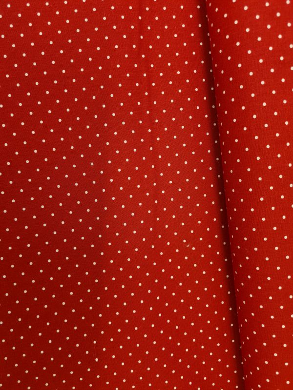 Baumwolle 2mm Pünktchen rot/weiß