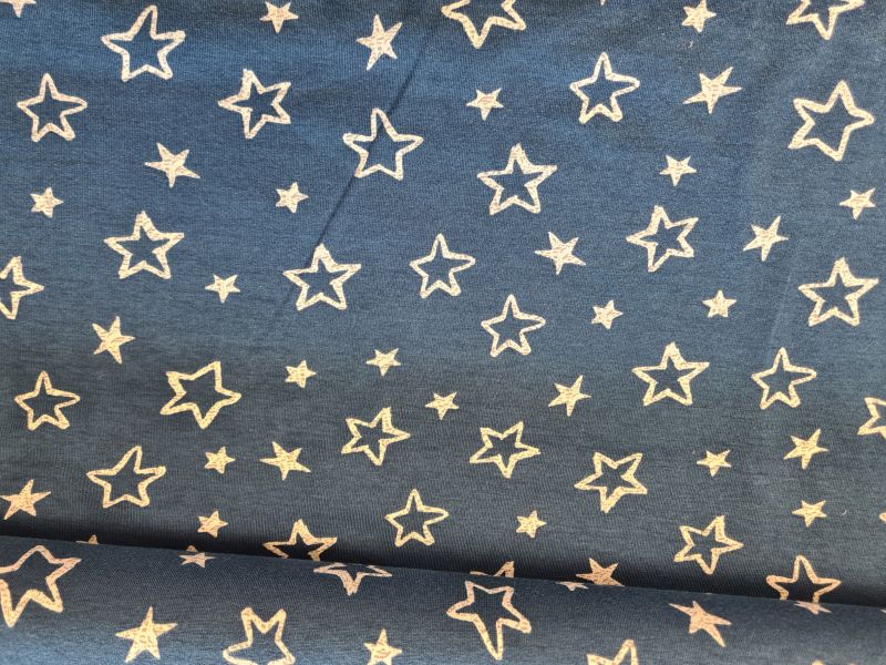 Jersey Kreide Sterne blau