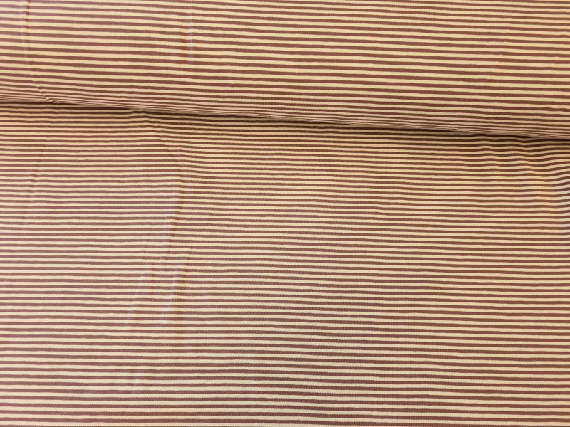 Jersey 2mm Streifen weiß/mauve