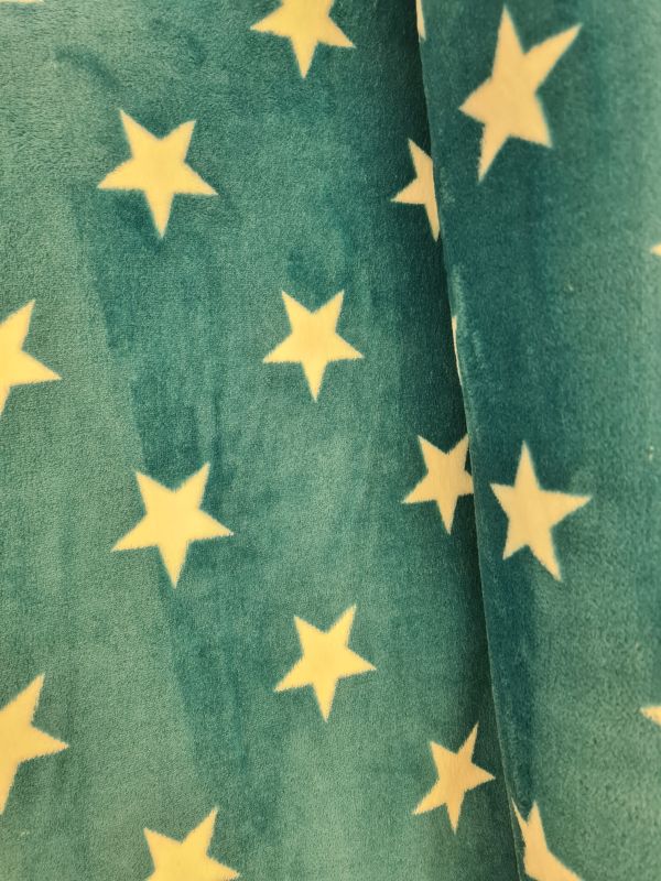 Mikrofleece Sterne Petrol
