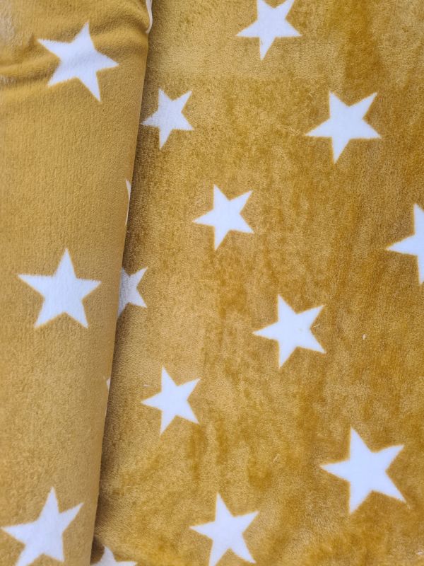 Mikrofleece Sterne Senfgelb