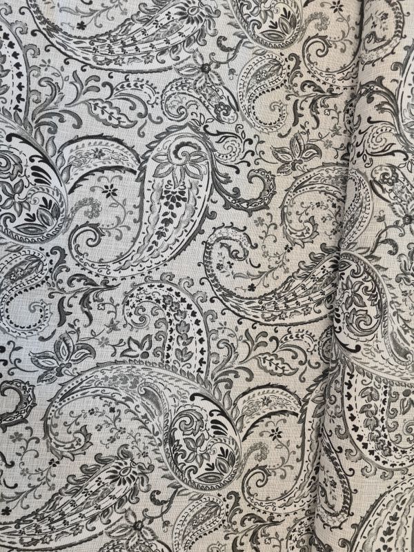 Dekostoff Paysley Grautöne