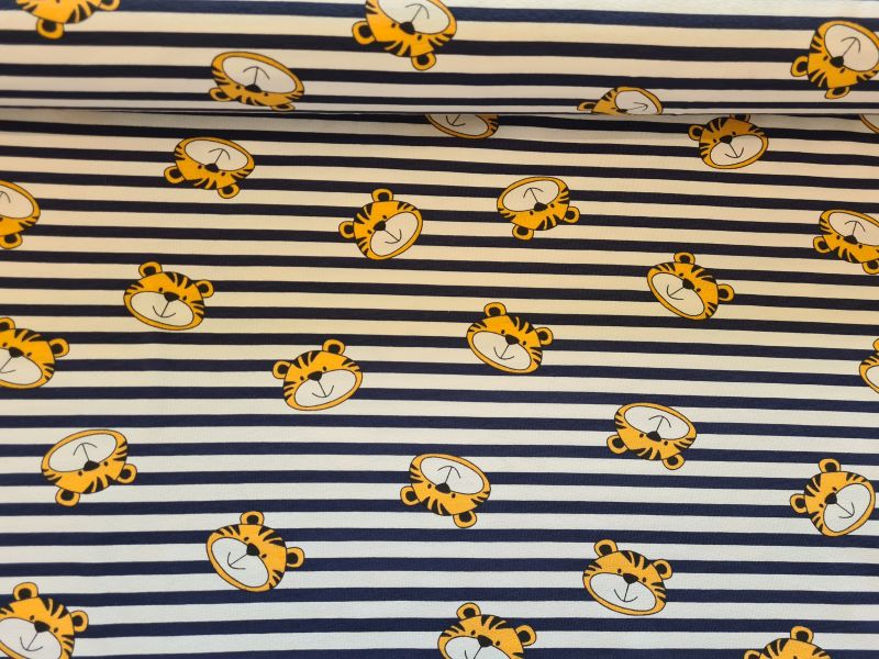 Jersey Streifen und Tiger dunkelblau/weiß