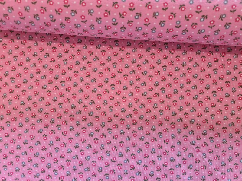 Jersey blümchen rosa