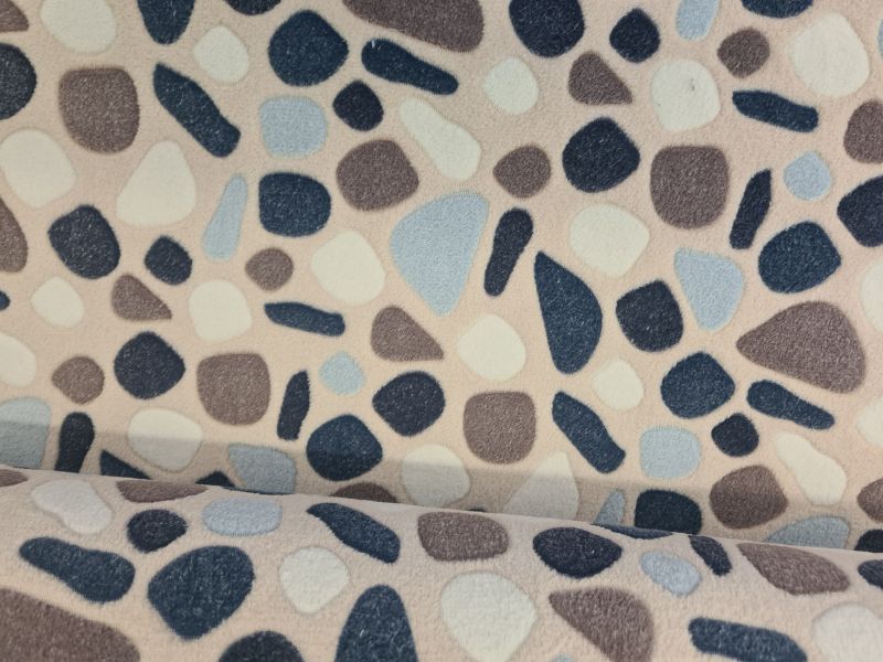 Mikrofleece Kieselsteine Muster Rosa