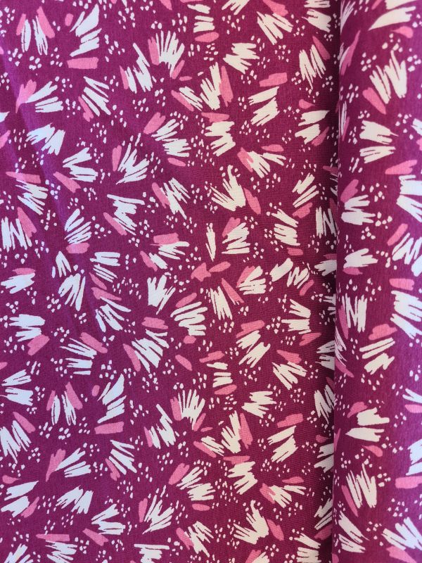 Viscose Jersey Strich Muster Beere