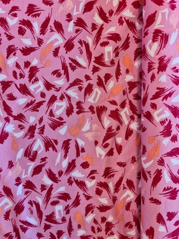 Viscose Jersey Strich Muster Rosa