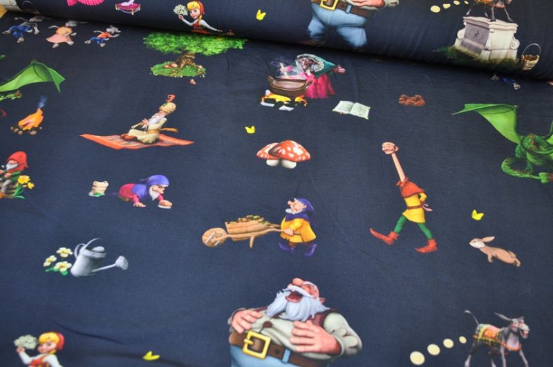 Jersey Efteling Märchenbaum Figuren dunkelblau