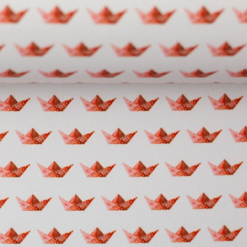 Softshell Swafing Fiete Papierschiffe ecru/rot