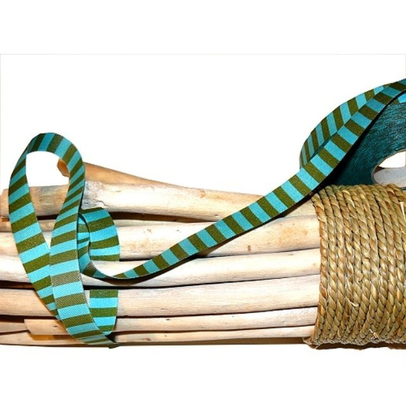 Webband Farbernmix Ringelband Türkis Grün