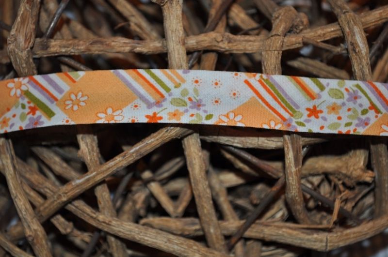 Schrägband Blumen orange