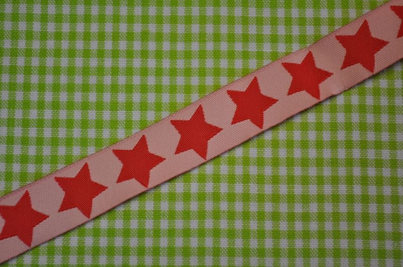 Webband Sterne rosa/rot