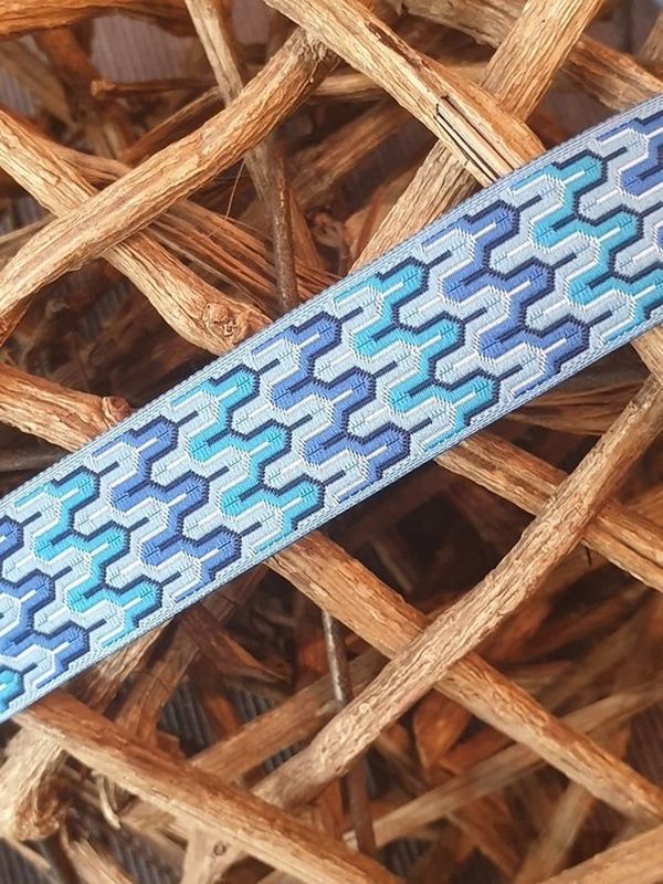 Webband Muster Blautöne 20mm