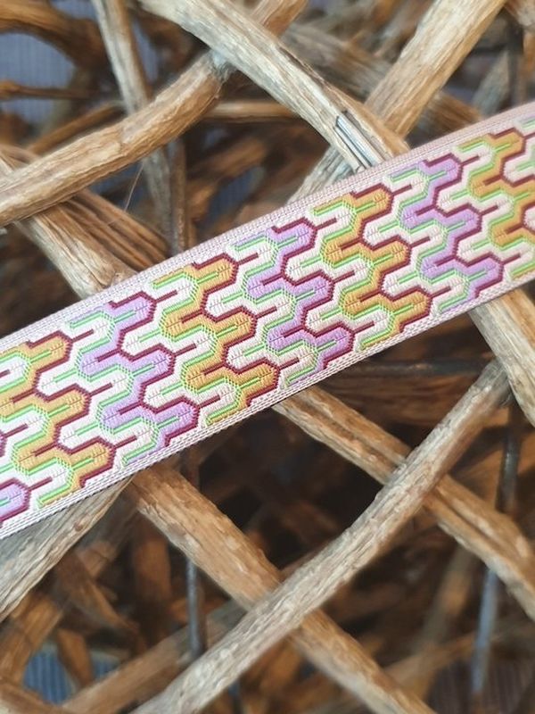 Webband Muster Creme 20mm