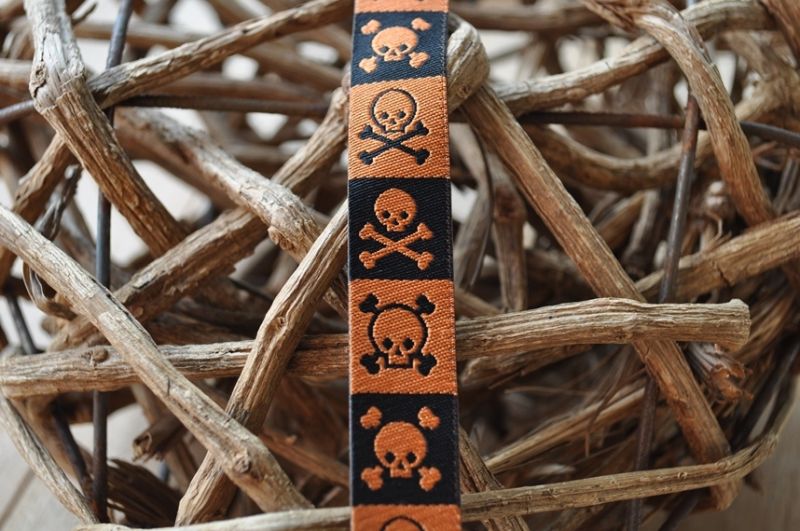 Webband Totenkopf Orange