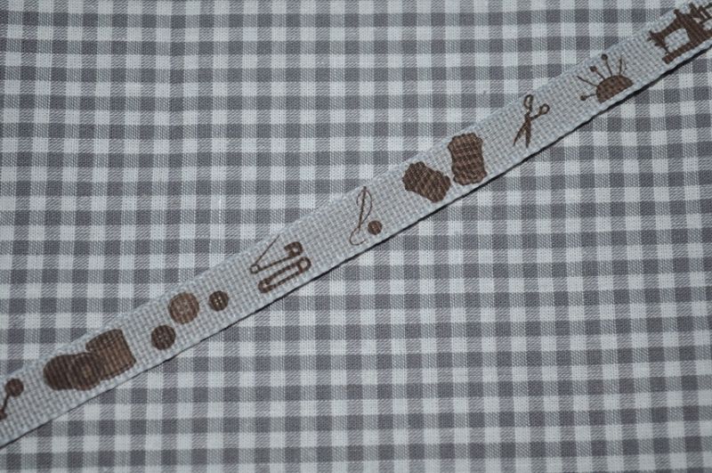 Baumwollband Nähutensilien Grau