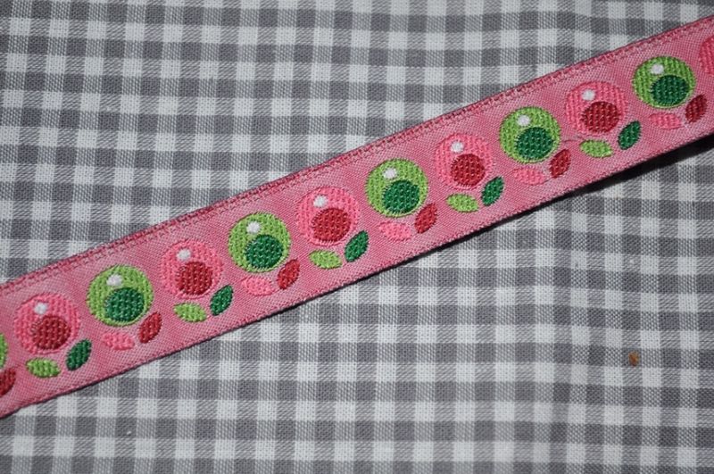 Webband Tante Ema Blumenreigen Rosa