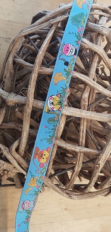Webband Dschungeltiere Blau
