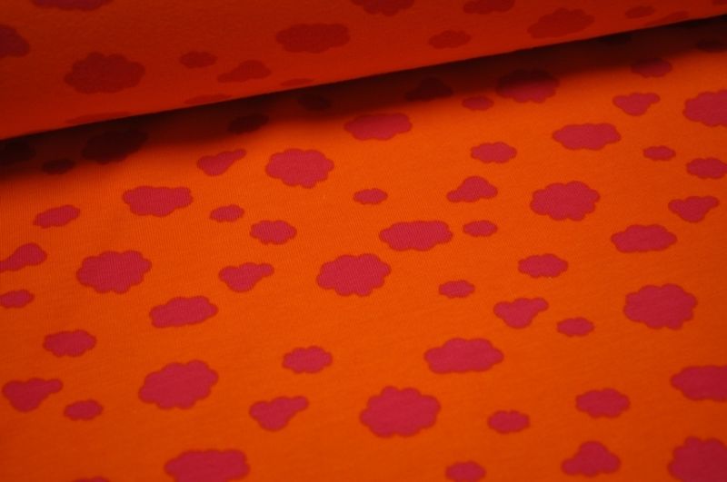 Jersey Wölkchen Orange/Pink