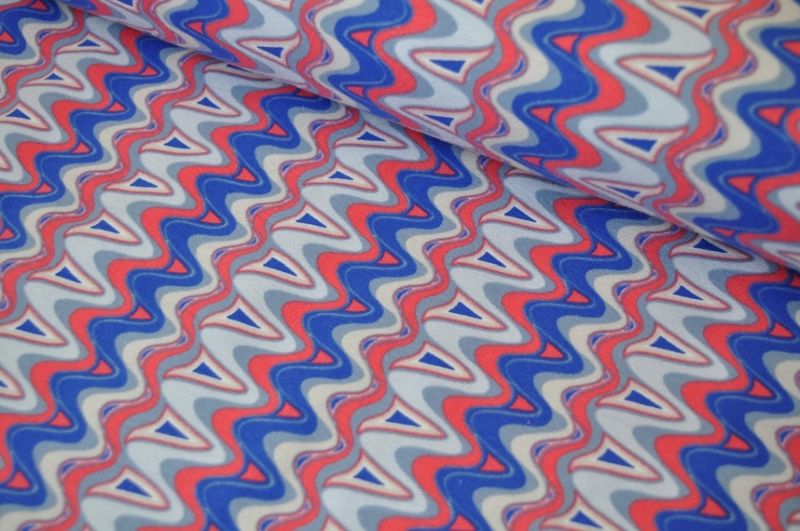 Jersey bunte Wellen grau