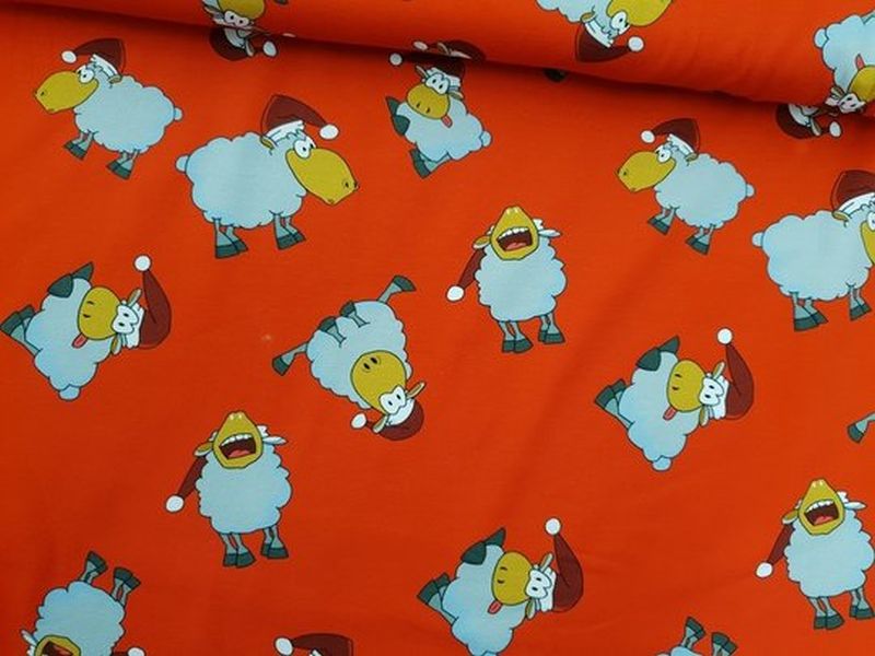 Jersey Weihnachten Schafe Rot