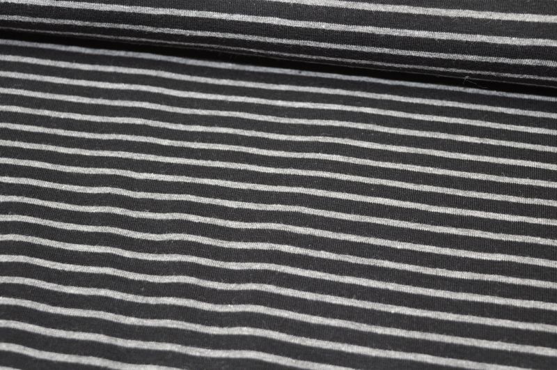 Jersey Streifen breit/schmal schwarz/hellgrau
