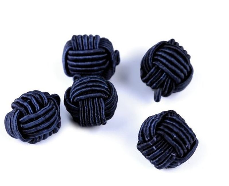 Posamenten Knopf dunkelblau rund