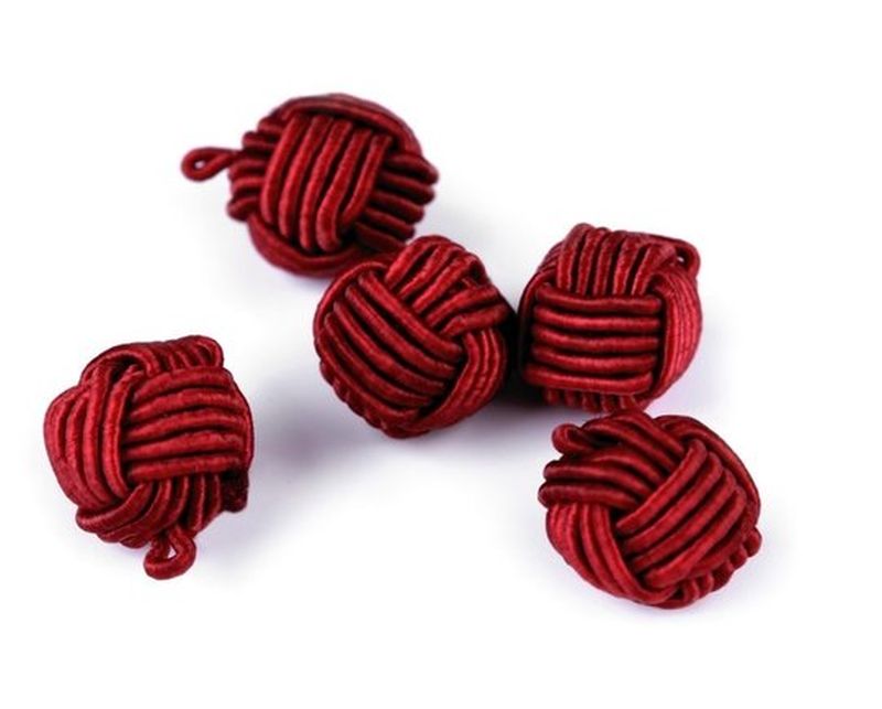 Posamenten Knopf Bordaux hell rund