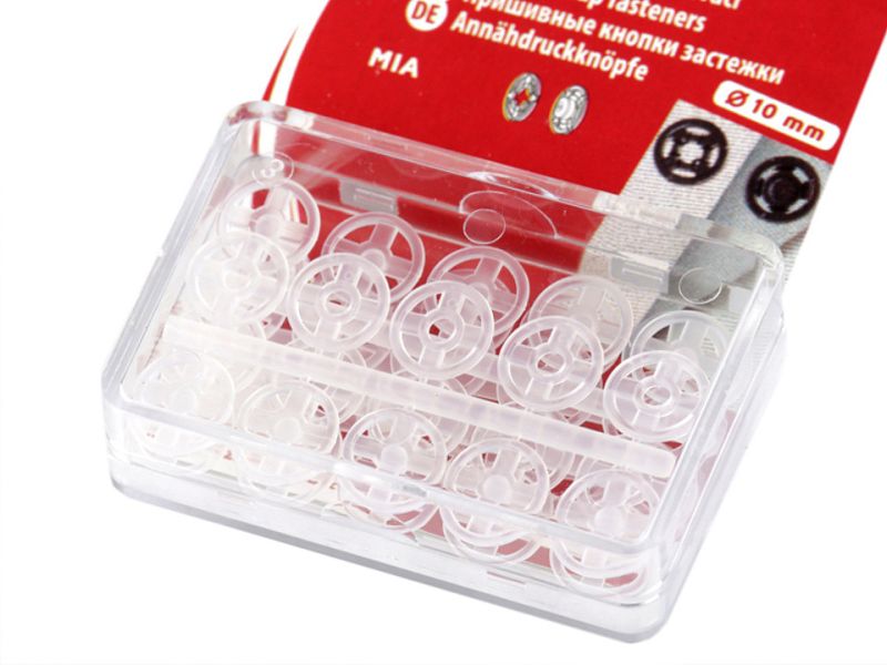 Drückknöpfe Transparent 10mm 20stk
