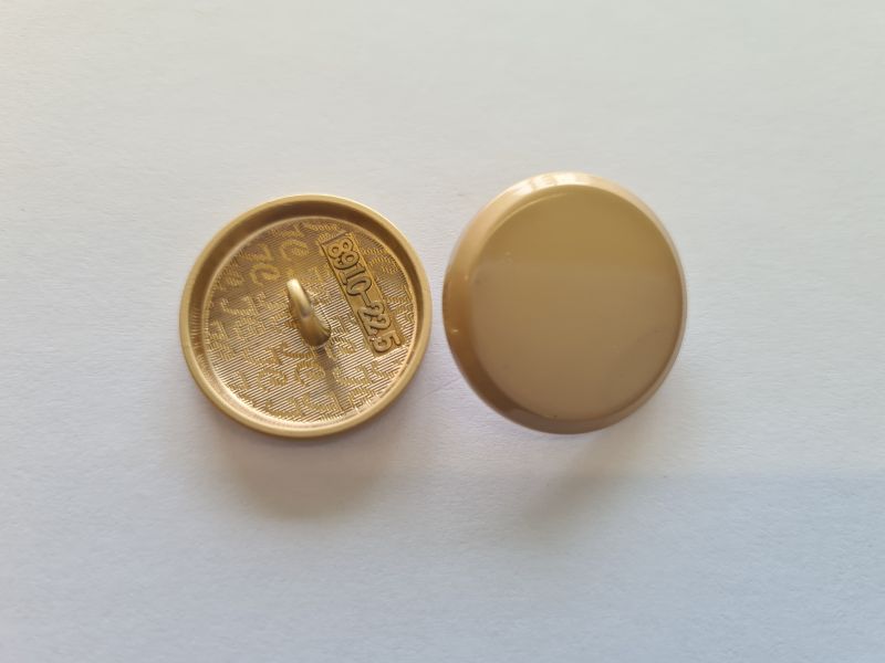 Metallknopf mit Öse 23mm Flach matt dunkel-silber