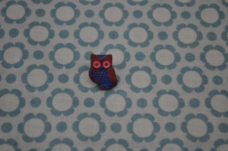 Knopf HouHou Eule Weinrot