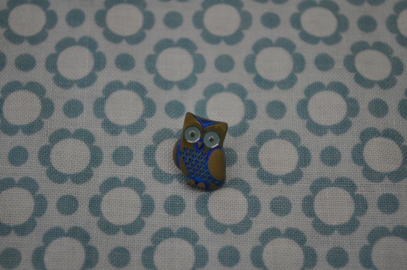 Knopf HouHou Eule khaki