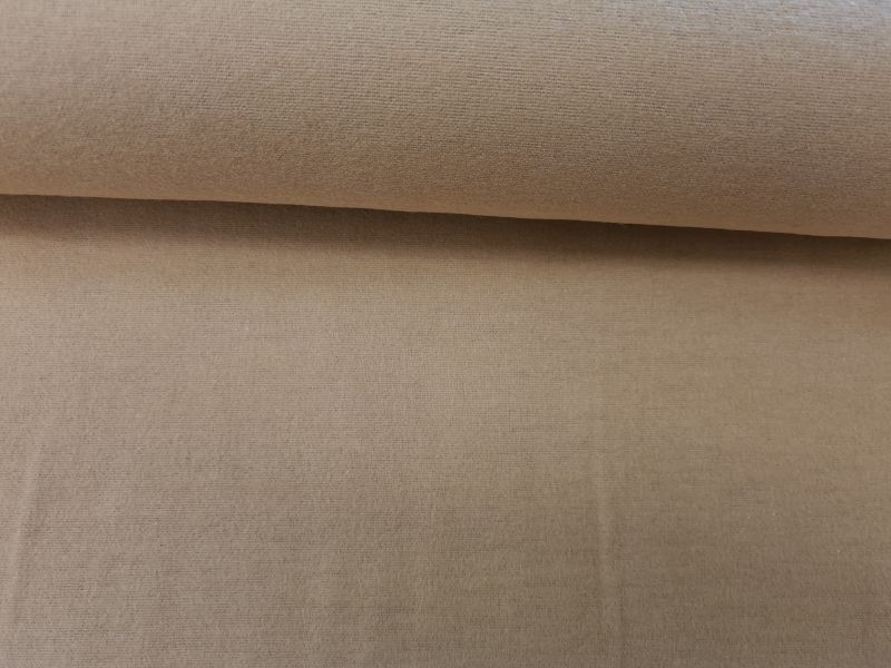 Baumwoll Flanell Uni Hellbraun