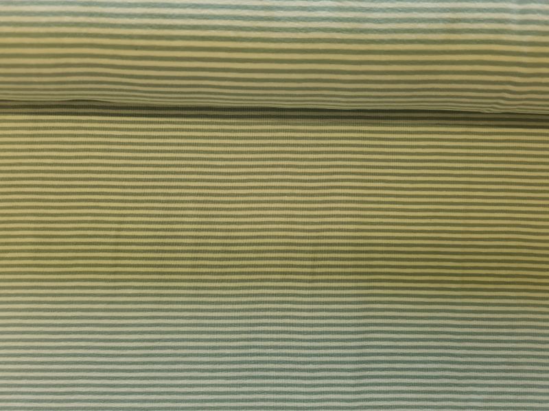 Jersey 2mm Streifen weiß/Aqua